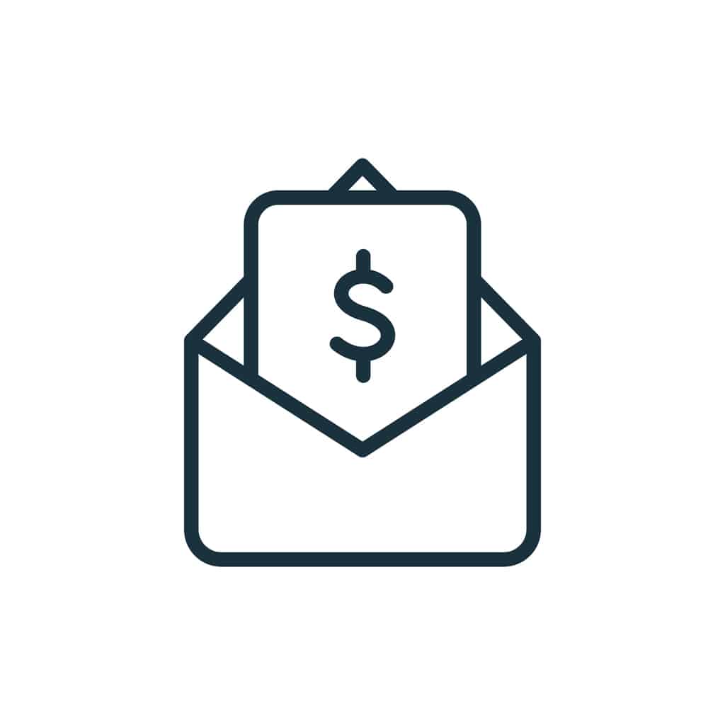 Icon representing mail-in payment option