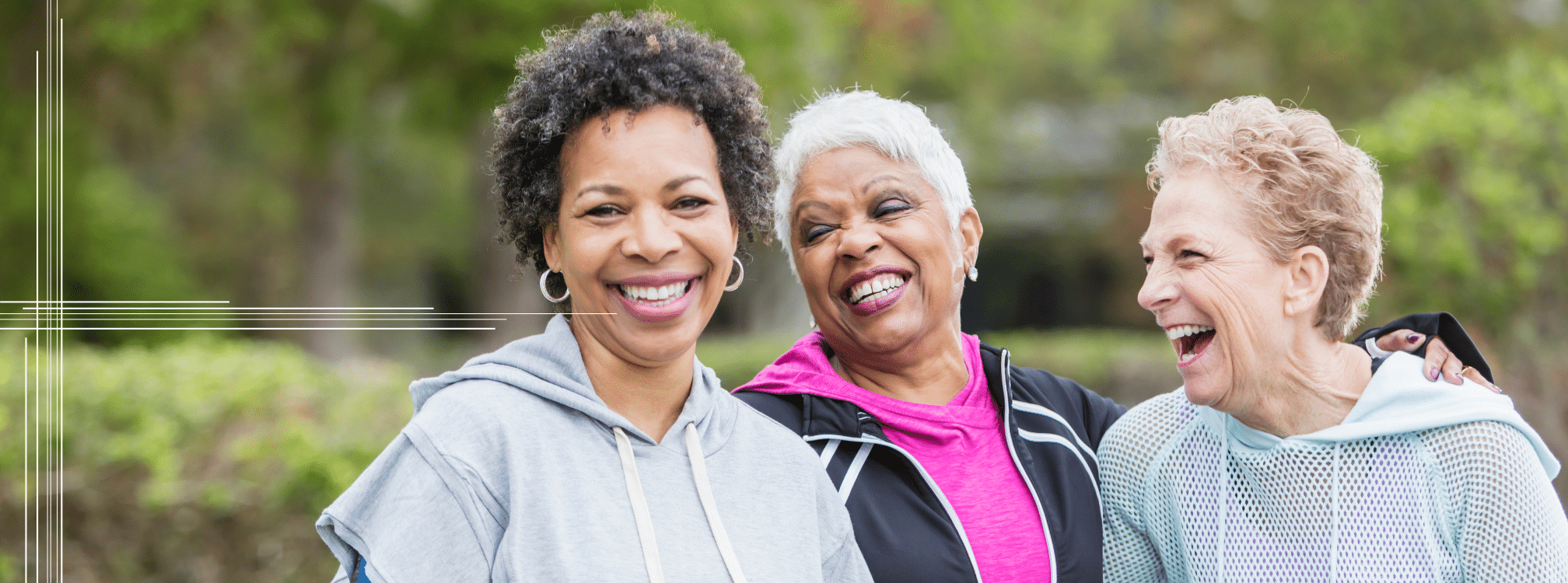 senior women smile and share a laugh