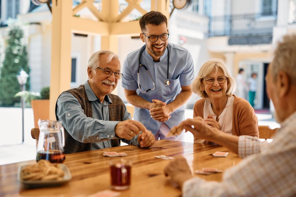 seniors enjoying an assisted living environment