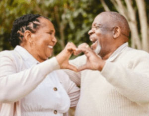 Older Couple laughing.