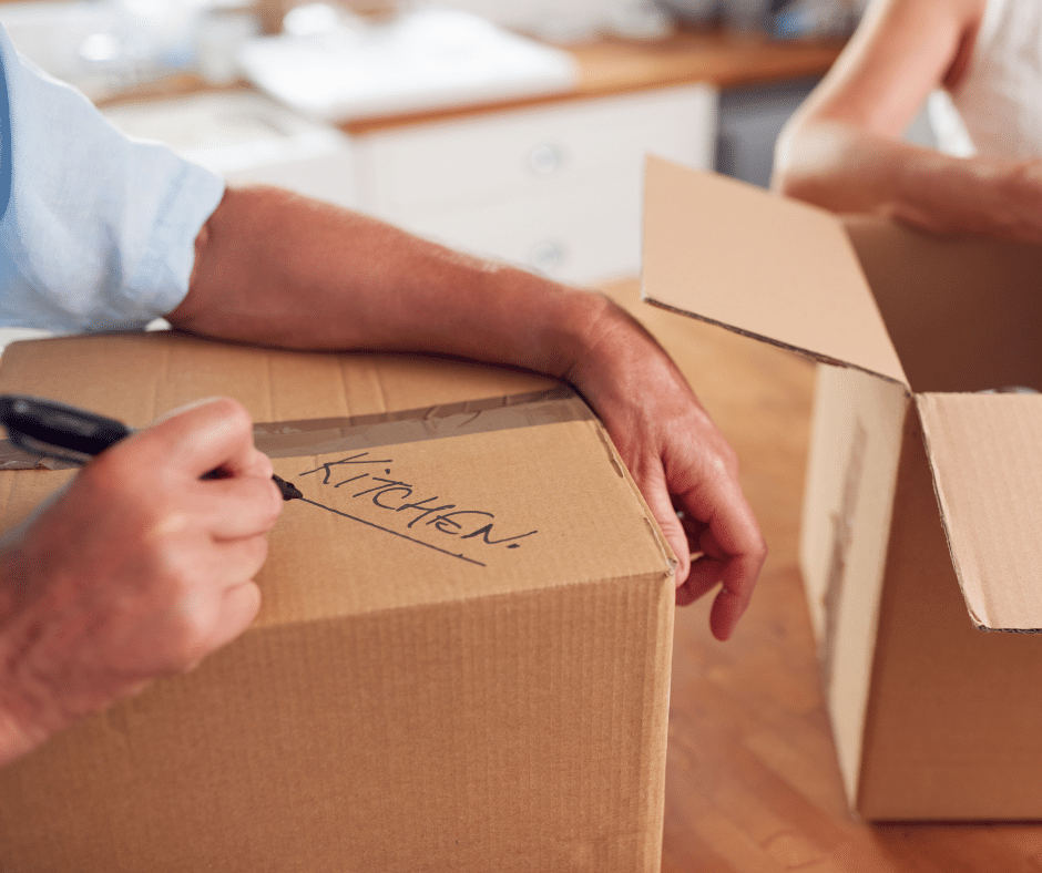 Older couple downsizing to move to a Life Plan Community or CCRC.