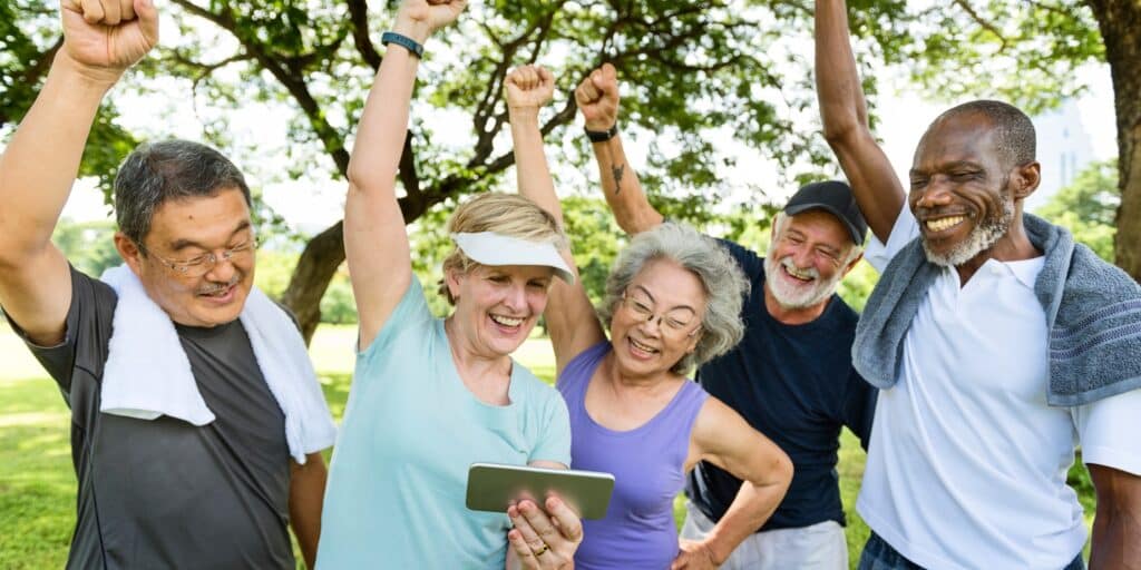 Group of Senior Retirement Friends Activity Concept