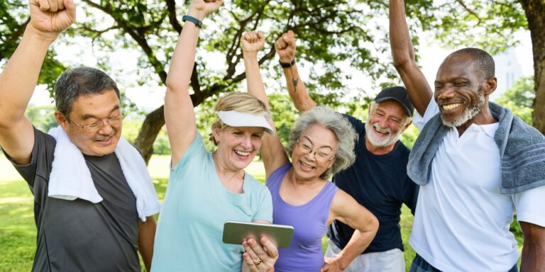 Group of Senior Retirement Friends Activity Concept