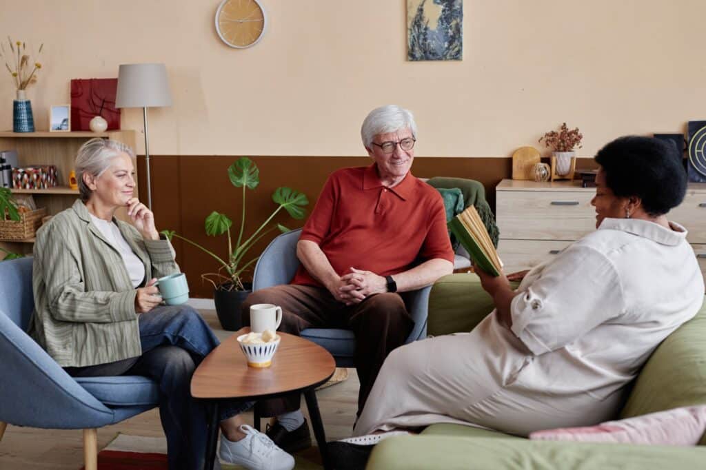 Senior People Enjoying Book Club