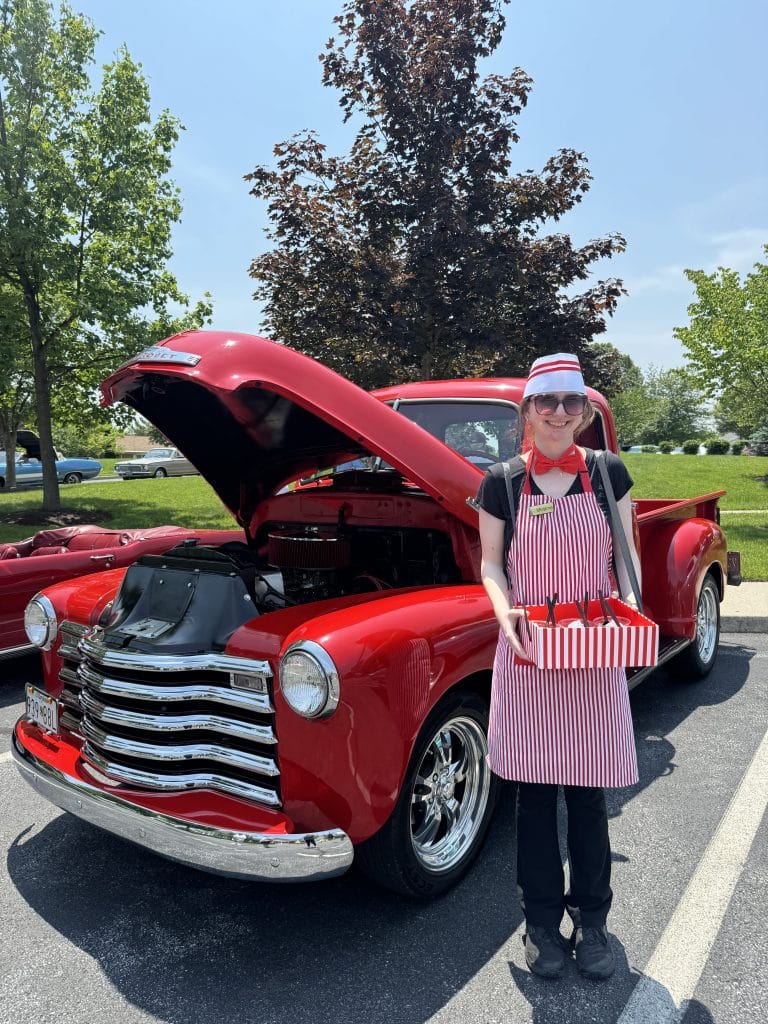 Soda jerk at Caroll Lutheran Village's Classic Cars & Vintage Vibes Event