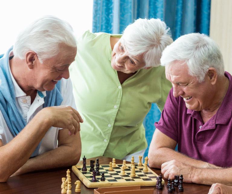 Older adults showing purpose through connection and community.