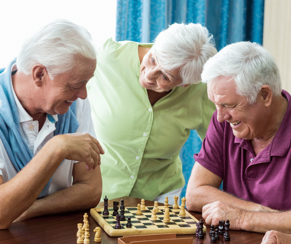 Older adults showing purpose through connection and community.