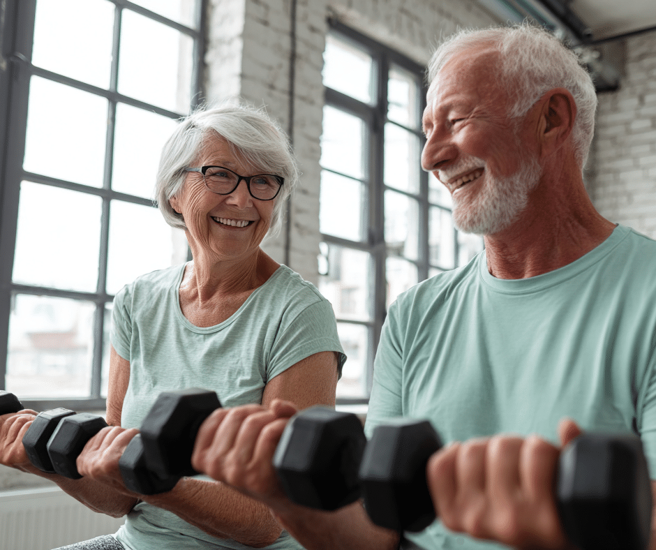 Seniors exercising for fitness and wellness