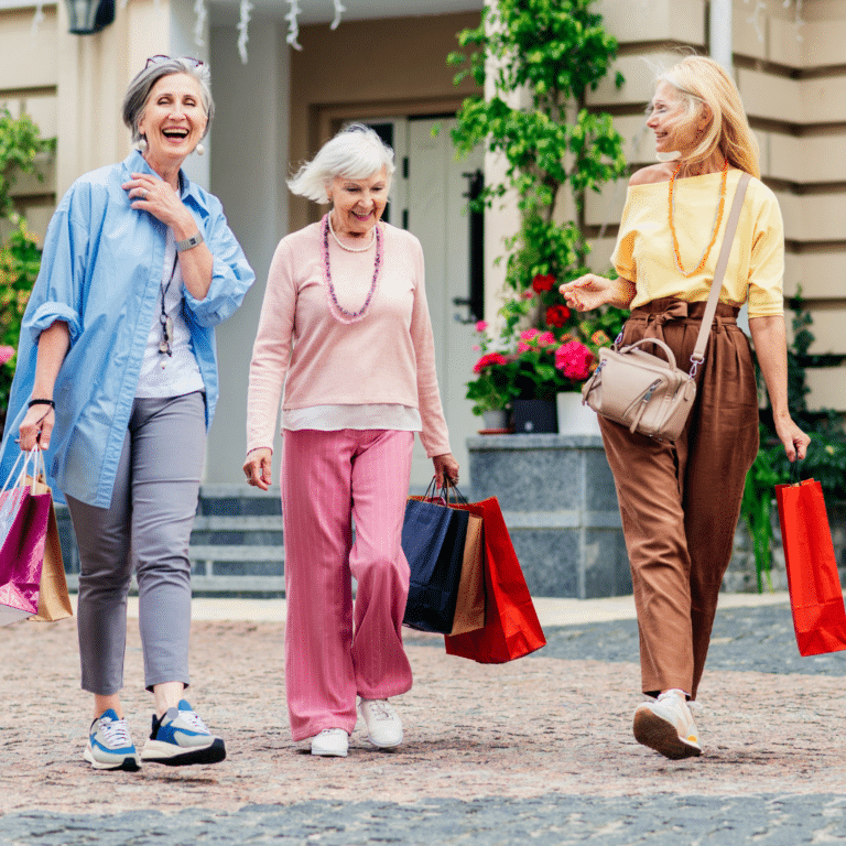 senior and older women enjoying retirement at a community.